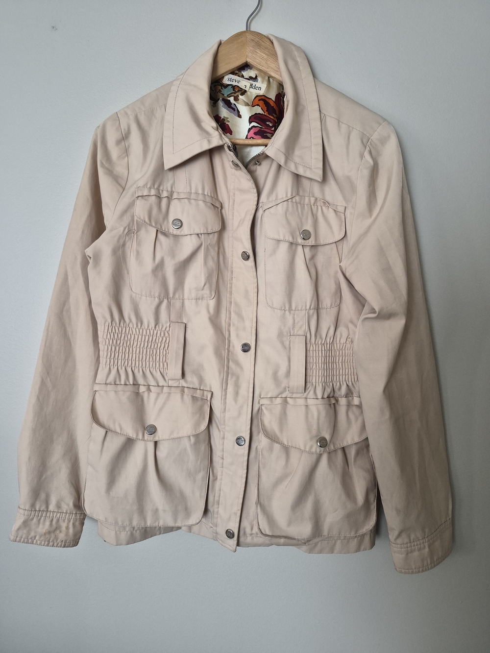 Steve Madden Light Pink Utility Jacket with Snap Pockets